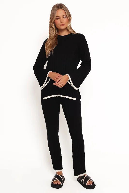 Cozy Shirts Dora Knit Pant - Black