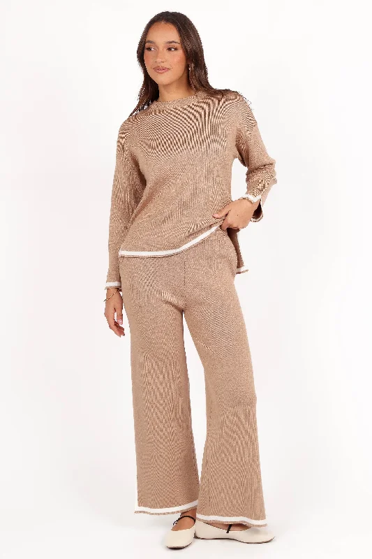 Casual Chic Outfits Nathan Two Piece Knit Set - Latte
