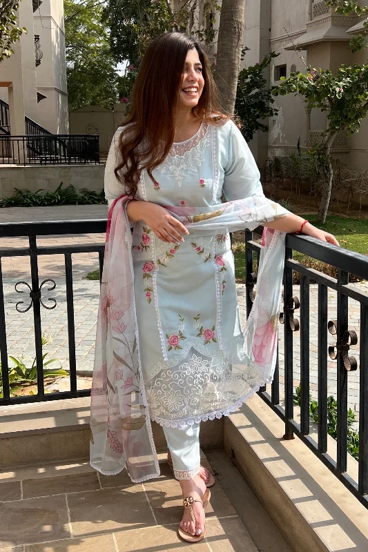 Preview New Products Neemra Blue Embroidered Pakistani Suit