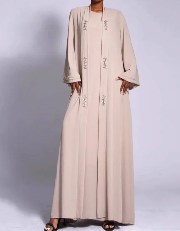 Cozy Fit Chiffon Long Dress And Caftan Two Piece Set