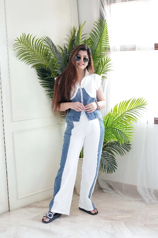 Free And Casual Henry White Denim Cordset