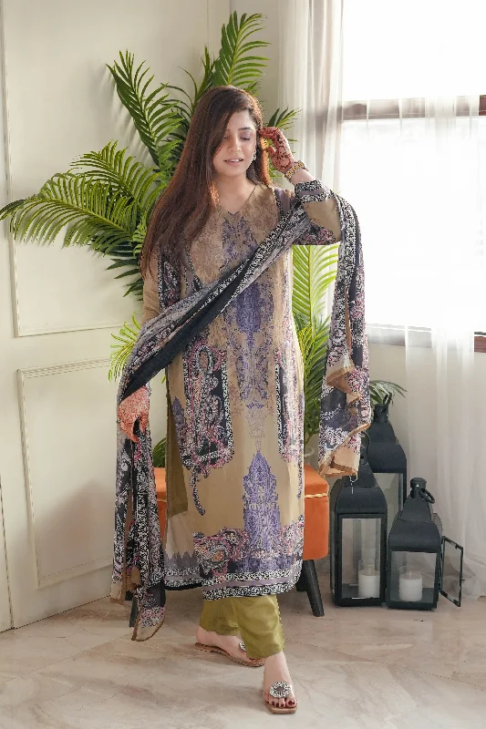 Design And Tailoring Haseena Green Digital Print Suit
