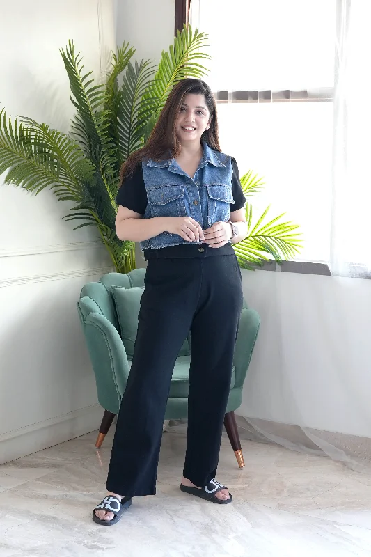 Easy-to-Wear Tom Black Denim Style Cordset