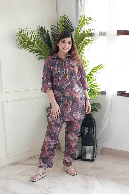 Celebrity Style Nora Brown Floral Cordset
