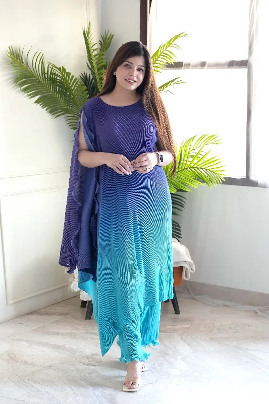 Hooded design Emma Purple Ombre Pleated Cordset