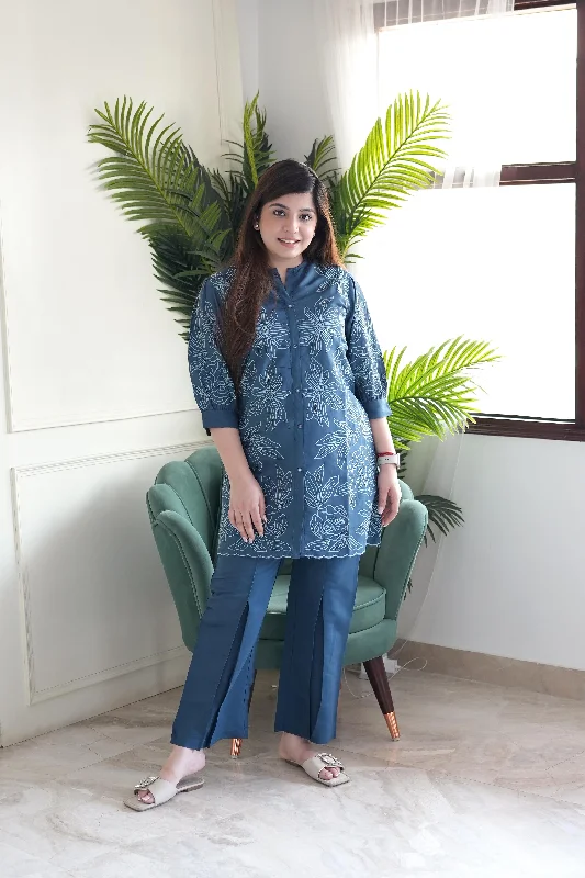 Stunning Fashion Kala Grey Embroidered Cordset