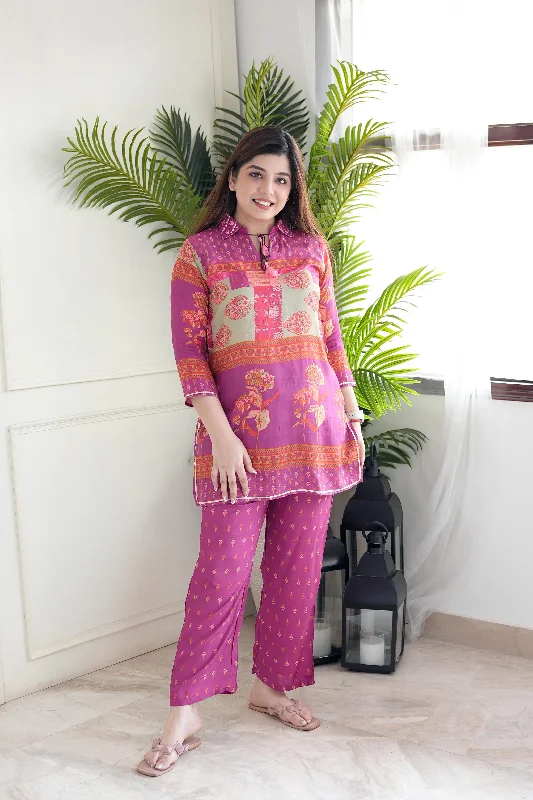 Sports Fashion Faryaad Pink Digital Print Cordset