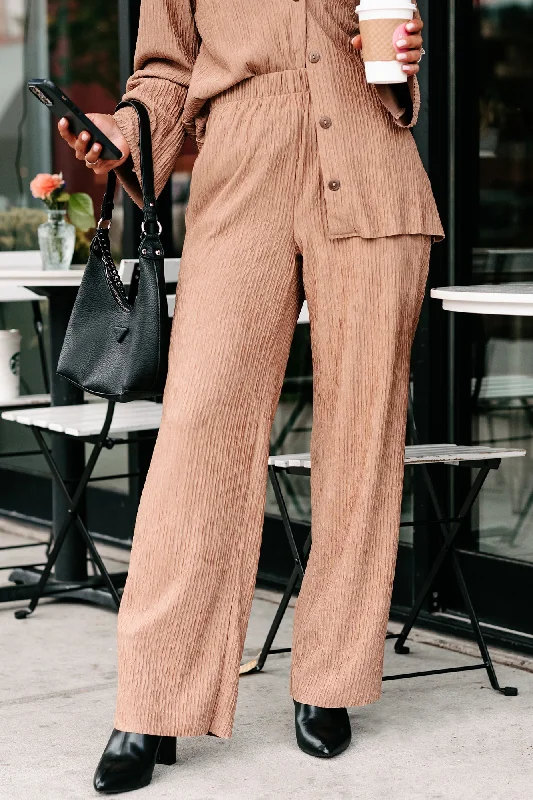 Trendy Looks Interesting Scenarios Textured Wide Leg Pants (Coco)