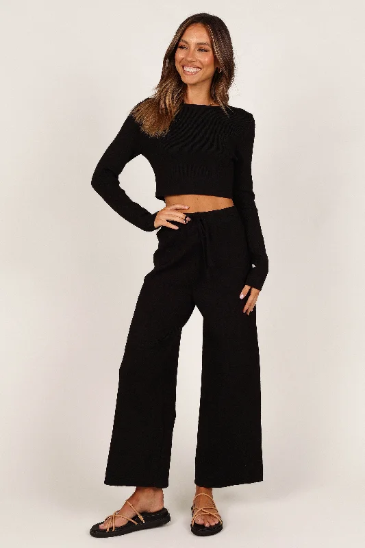 British Style Ayers Long Sleeve Set - Black