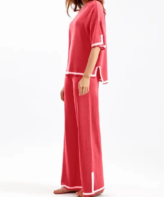 Comfy Layers Scoop Neck And Cropped Pants Knit Loungewear Set