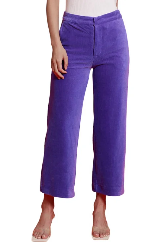 High Street Series Bruna Corduroy Pants In Purple