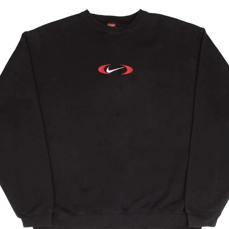 Elegant Casuals VINTAGE NIKE CENTER BIG SWOOSH BLACK SWEATSHIRT 1990S SIZE XL