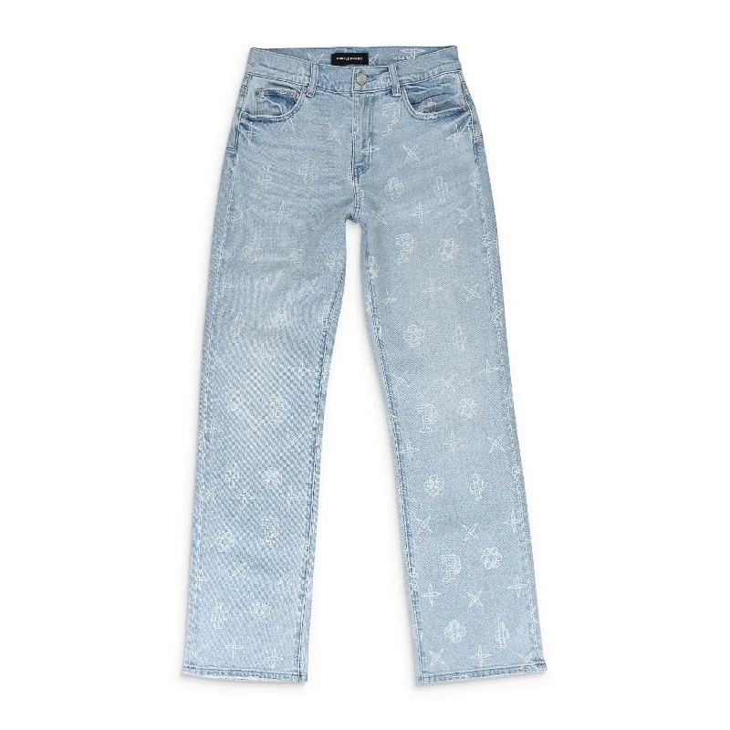 Simple Comfort SLIM STRAIGHT OUTLINE MONO LT INDIGO SKINNY JEANS