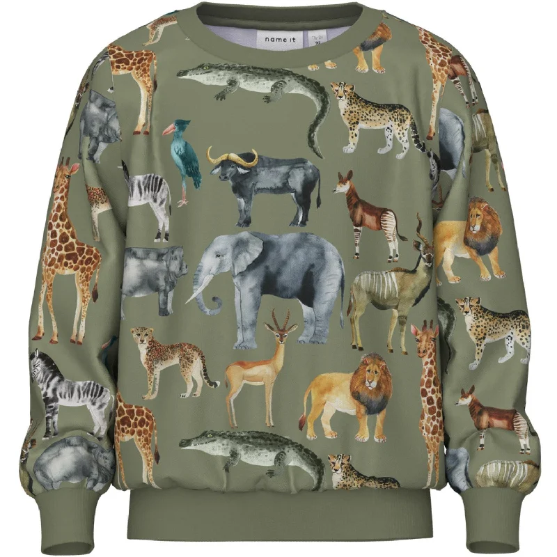Mid-length Style Name It Oil Green Jasen Sweatshirt