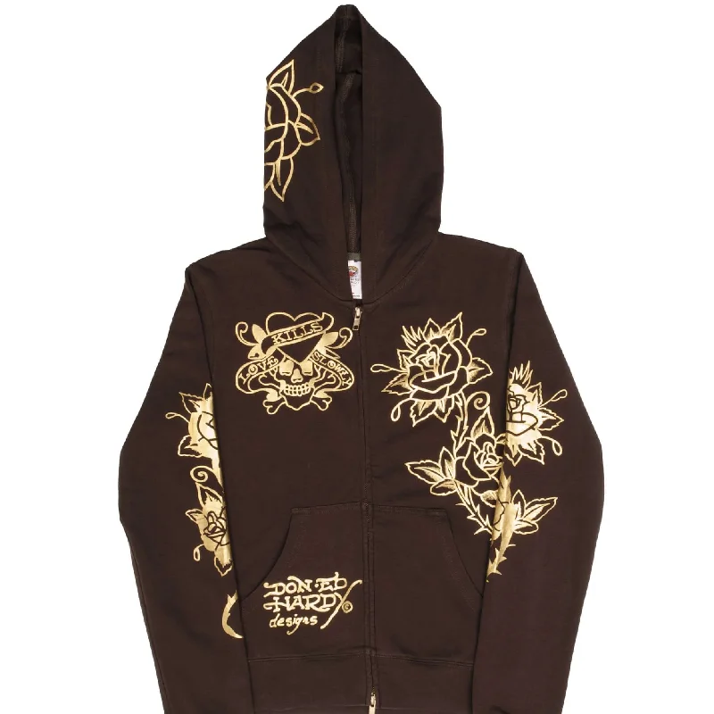 Spring Fashion VINTAGE ED HARDY RHINESTONES FULL ZIP HOODIE SWEATSHIRT 2000S SIZE WOMEN LARGE Spring Fashion VINTAGE ED HARDY RHINESTONES FULL ZIP HOODIE SWEATSHIRT 2000S SIZE WOMEN LARGE