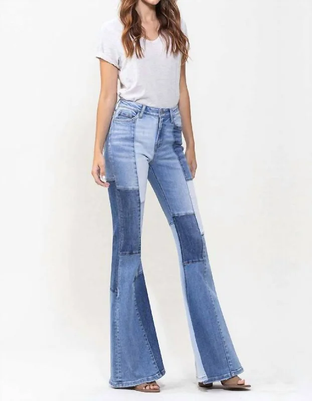 Personalized Series Daisy High Rise Flare In Blue