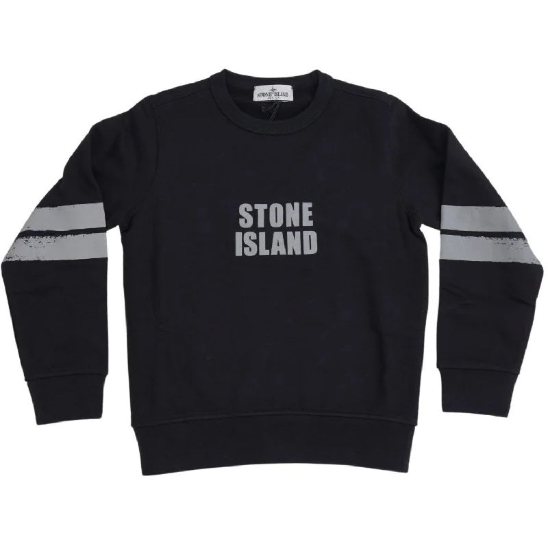 Simple Design Stone Island Black Sweat-Shirt