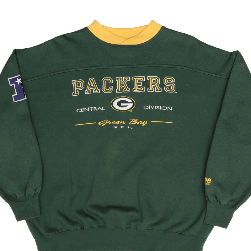Exquisite Tailoring VINTAGE NFL GREEN BAY PACKERS EMBROIDERED SWEATSHIRT 1990S SIZE XL