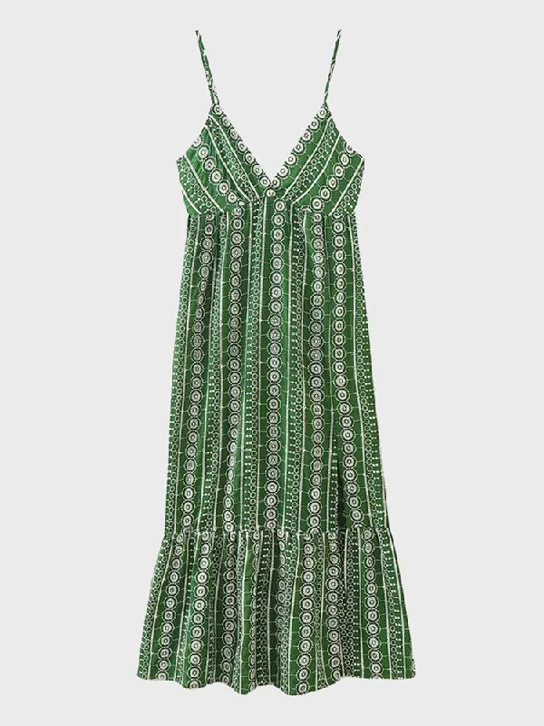 Warm Wear Summer Embroidered Suspender Dress