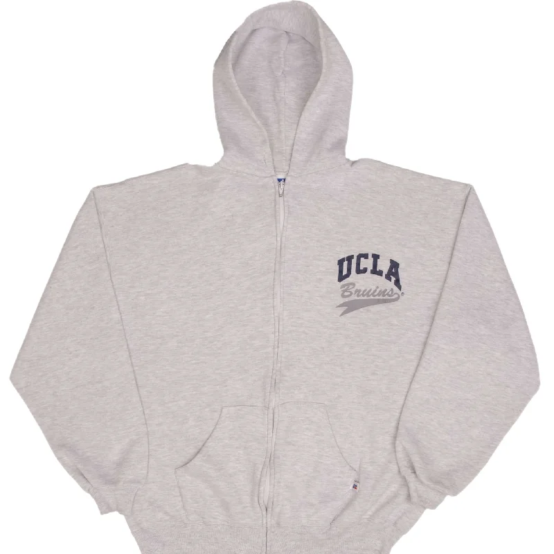 Cozy Fashion VINTAGE UCLA BRUINS FULL ZIP RUSSELL HOODIE SWEATSHIRT 1990S SIZE XL MADE IN USA Cozy Fashion VINTAGE UCLA BRUINS FULL ZIP RUSSELL HOODIE SWEATSHIRT 1990S SIZE XL MADE IN USA