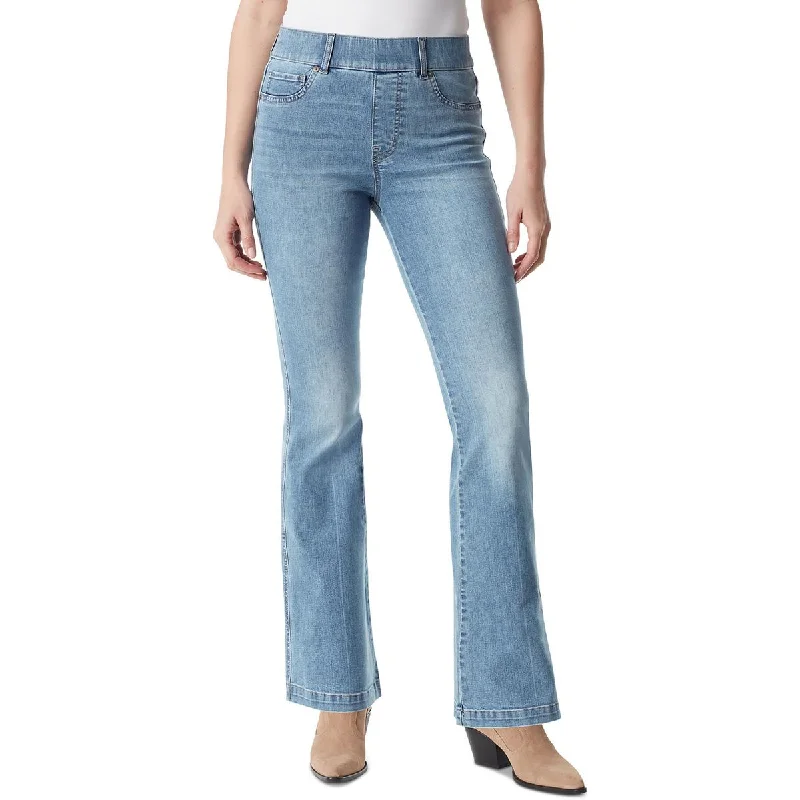 Personalized Clothing Womens Light Wash High Rise Flared Pants