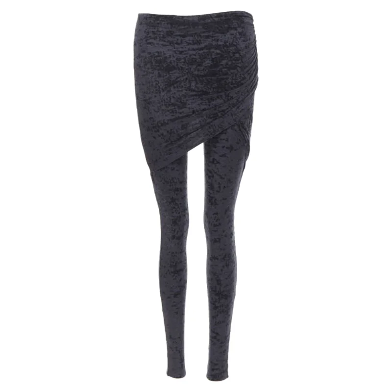 Soft Comfort Balenciaga Demna Crushed Velvet Draped Front Legging