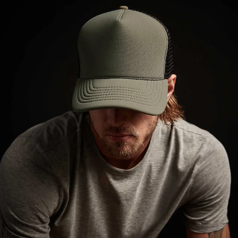 Carefree Style Scuba Trucker Hat - Army Green