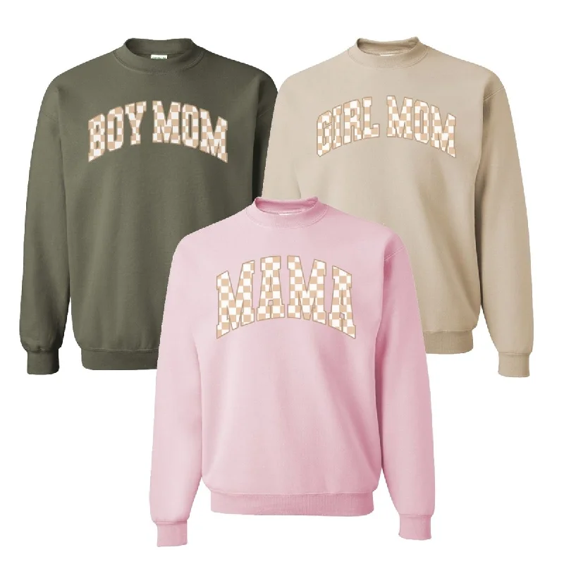 Everyday Style 'Mama Tan Check' Crewneck Sweatshirt