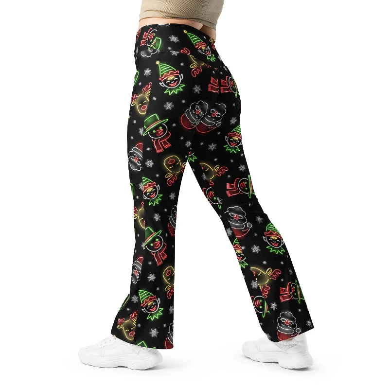 Comfortable Jackets Neon Christmas Flare Leggings