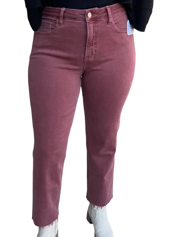Low-key Luxury Straight Leg Jeans In Dusty Wine