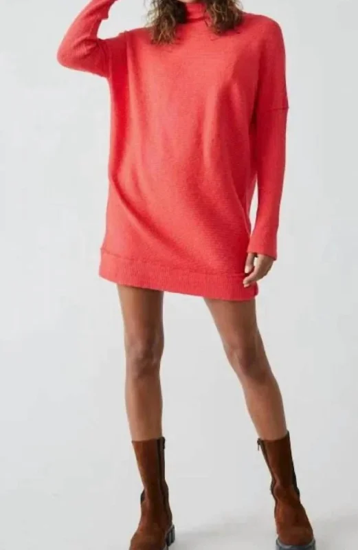 Goddess Style Casey Tunic Sweater In Fiery Red