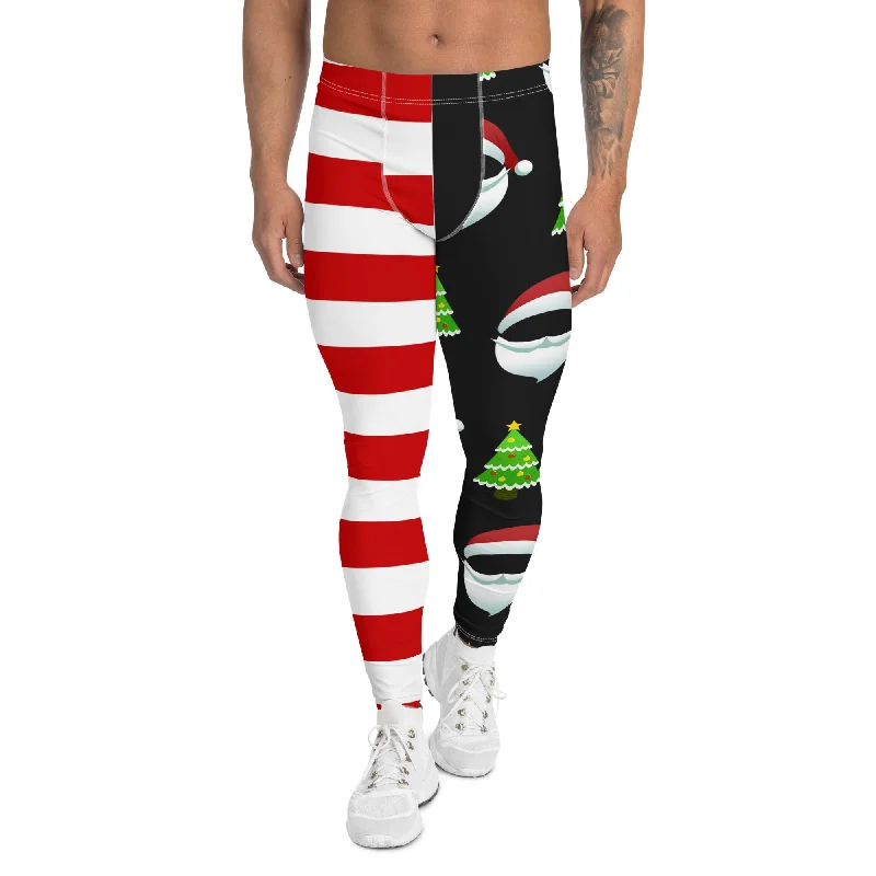 New Autumn And Winter Styles Santa Claus Stripes Men's Leggings