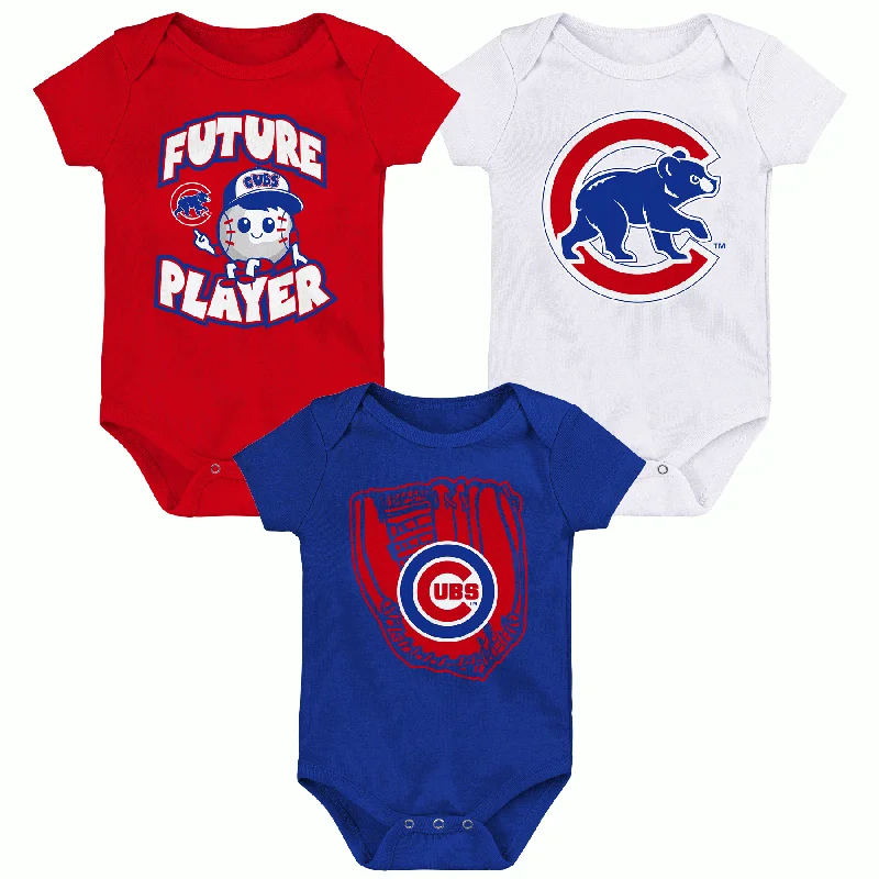 Versatile Style Chicago Cubs Infant 3-Piece Future Player Creeper Set Onesies