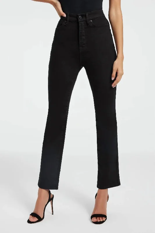 Simple Elegance Curve Straight Never Fades Jean In Black001