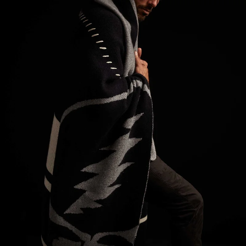 Light Layers Grateful Dead Cashmere Blanket - Navy/Grey Smoke/Ivory