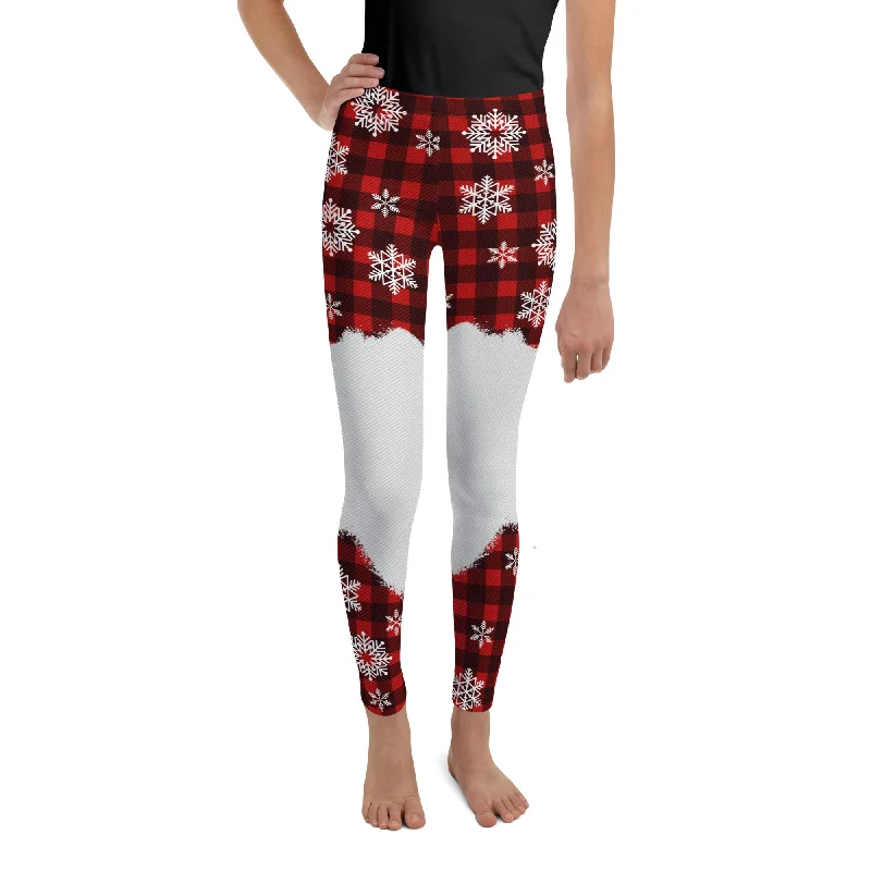 Timeless Outfits Snowy Plaid Perfection Youth Leggings