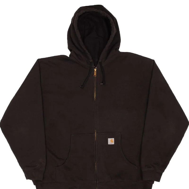 Low-key Luxury VINTAGE CARHARTT HEAVYWEIGHT FULL ZIP BLACK HOODIE SWEATSHIRT SIZE 2XL Low-key Luxury VINTAGE CARHARTT HEAVYWEIGHT FULL ZIP BLACK HOODIE SWEATSHIRT SIZE 2XL