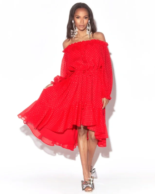 Bottom And Versatile Keiko Midi Dress - Cherry