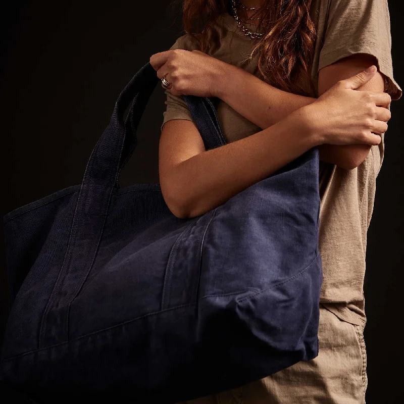 Stretch Design Large Canvas Tote - Royal Blue