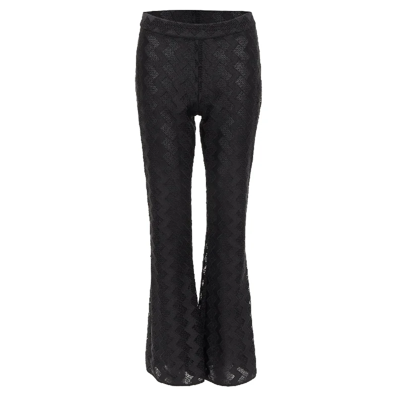 Embroidery Design Giambattista Valli Giamba Zigzag Lace Lined Flare Pants