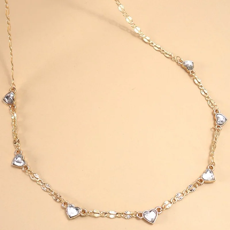 Chic Outfits Heart Stone Station Necklace