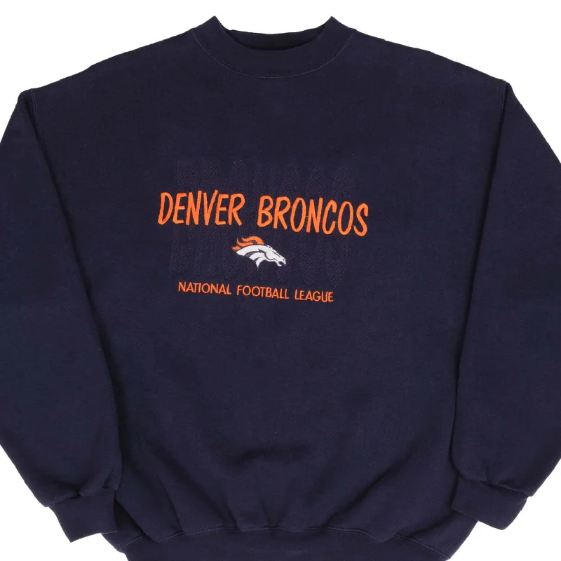 Comfortable Mind VINTAGE NFL DENVER BRONCOS EMBROIDERED SWEATSHIRT 1990S SIZE LARGE