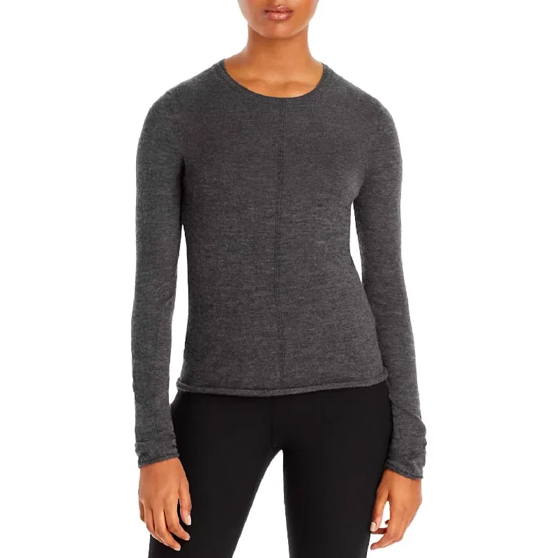 Relaxed Tops Mandee Crewneck Cashmere Sweater In Charcoal