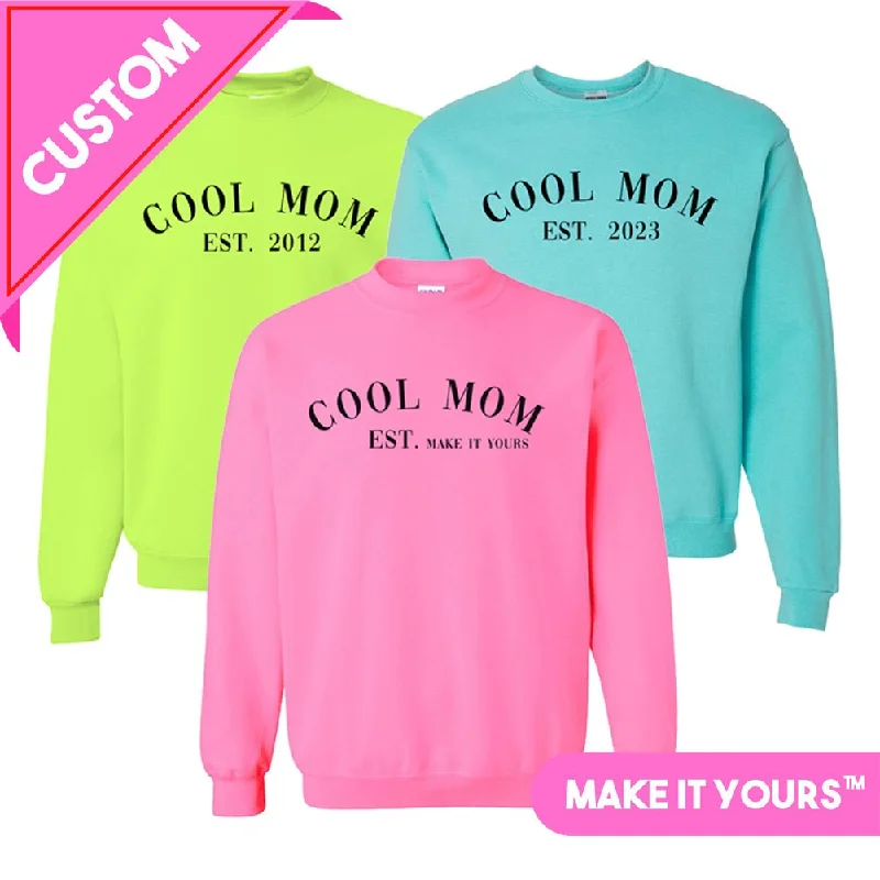 Unique Design Make It Yours™ 'Cool Mom' Neon Crewneck Sweatshirt