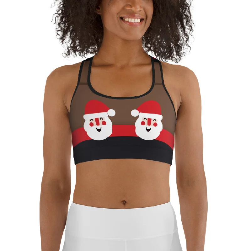 Fashionable And Versatile Jolly Santa Sports Bra