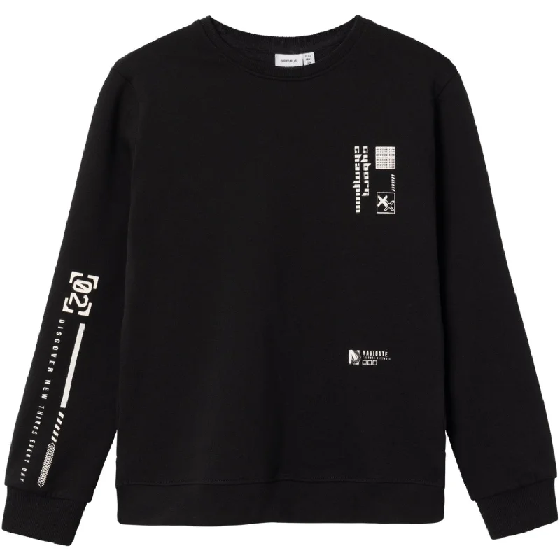 Urban Chic Name It Black Lassie Loose Sweatshirt