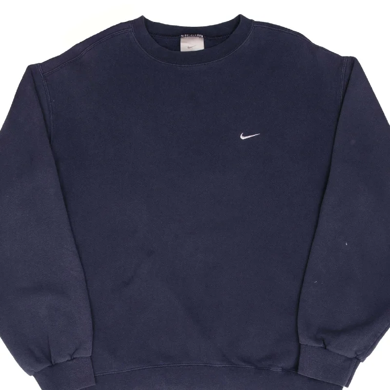 Advanced Customization VINTAGE NIKE CLASSIC SWOOSH NAVY BLUE SWEATSHIRT 2000S SIZE LARGE Advanced Customization VINTAGE NIKE CLASSIC SWOOSH NAVY BLUE SWEATSHIRT 2000S SIZE LARGE