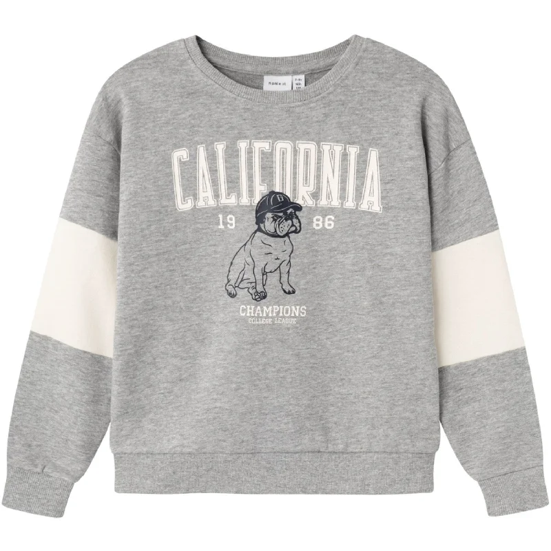 Layered Style Name It Grey Melange Lomade Loose Sweatshirt