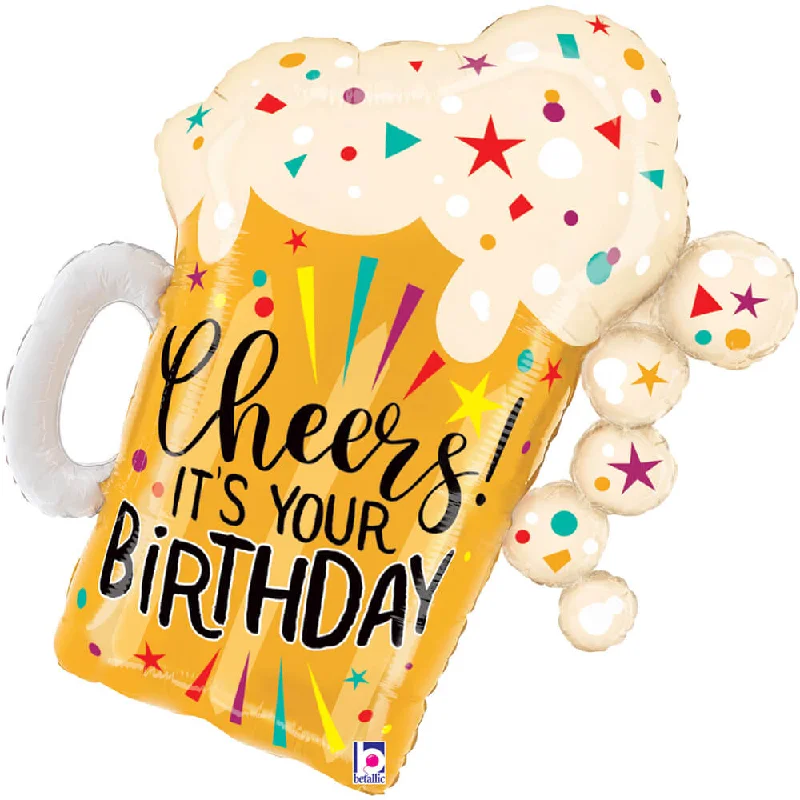 Relaxed Fashion 27 inch HAPPY BIRTHDAY FUN CONFETTI BEER