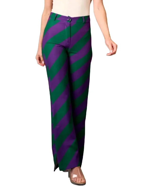 Smart Comfort Wear Mardi Gras Pant In Purple/green